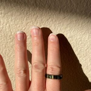 Handmade Metallic and Matte Green Tila Bead Ring